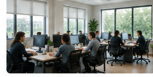 Comfortable office workspace